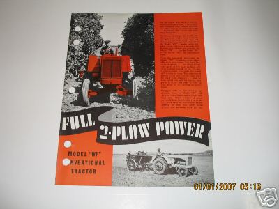Allis chalmers model wf tractor ad brochure