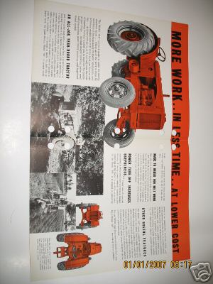 Allis chalmers model wf tractor ad brochure