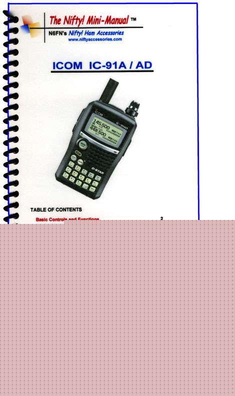 Icom ic-91A nifty quick reference guide, ic-91 IC91