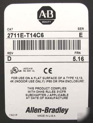 New allen bradley panelview l 2711E-T14C6 e 2711ET14C6