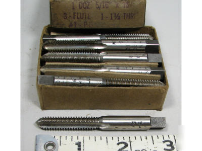 Nos box of 12 bath usa taps 3 flute 5/16-18
