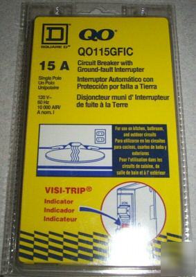 Square d 15 amp circuit breaker -ground fault interuptr