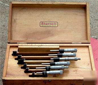 Starrett micrometer set no. 436 w/4 in by j.t.slocomb