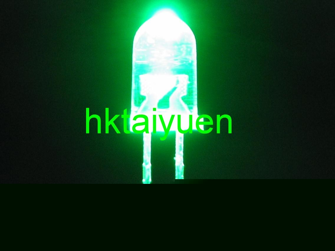 100X green 3MM led 5000MCD bulb lamp free resistors