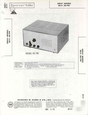 Arkay sq-9, w cb transmitter receiver photofact 1962