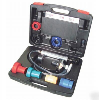 Combination cooling system check - radiator cap tester