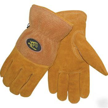 Fuzzy hand hb polar fleece and pigskin winter glove m