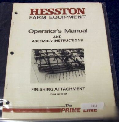 Hesston finishing attachment operators manual 