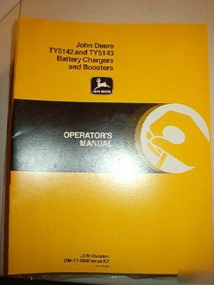 John deere operators manual TY5142 & TY5143 chargers