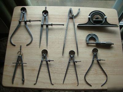 Lot of 9 calipers/ dividers names listed check it out 