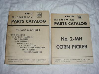 Mccormick parts catalog tillage machines corn picker