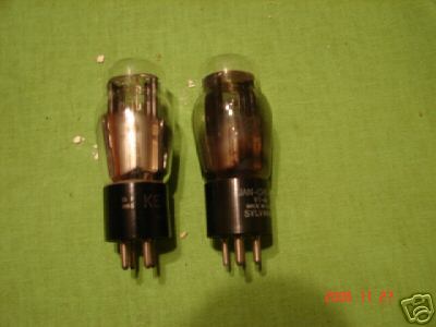 Two used st , kenrad, sylvania type 80 rectifier tubes