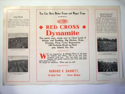 Vintage advertising dynamite blasting farming brochure