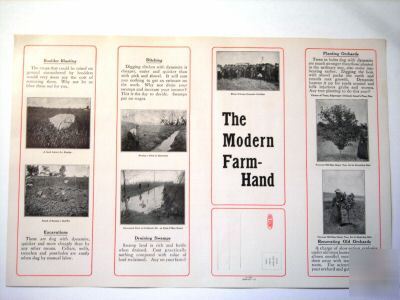 Vintage advertising dynamite blasting farming brochure