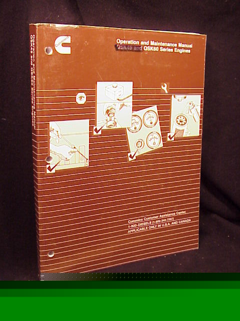 1998 cummins QSK45 QSK60 qsk 45 60 engine manual orig