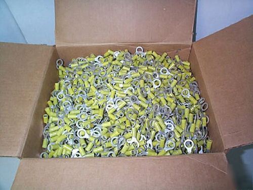 Huge lot 12-10 yellow insul. lug ring terminal 5/16â€ 