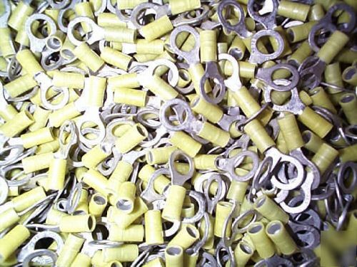 Huge lot 12-10 yellow insul. lug ring terminal 5/16â€ 