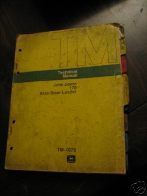 John deere 170 skid-steer loader tech manual tm-1075