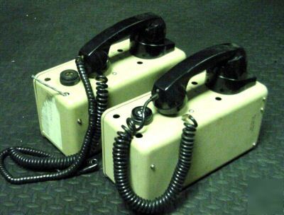 (2) wall mounted industrial intercom handsets