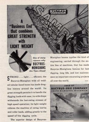 Bucyrus-monighan dragline 1946 ad, sold bybucyrus-erie 