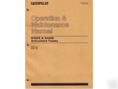 Cat caterpillar D350E D400E truck maintenance manual