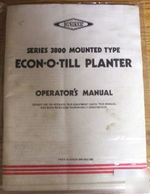 Hiniker 3800 econ-o-till planter operators manual