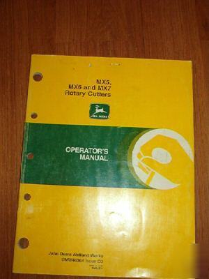 John deere operator manual MX5 MX6 & MX7 rotary cutters