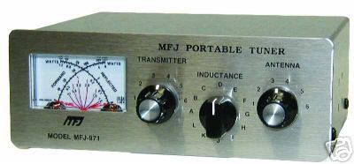 Mfj 971 qrp hf portable antenna tuner w/ meter 