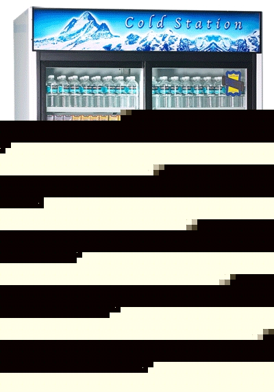 New 48 cuft 2 sliding glass door display cooler