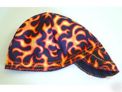 New hot fiery flames orange welding hat 7 5/8