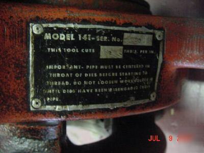 Ridgid model 141 pipe threader