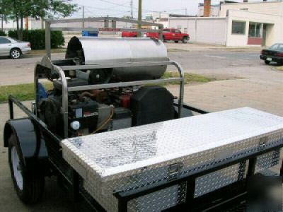 Trailer mounted hot water pressure washer, washers