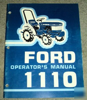 Ford 1110 tractor operator's manual book catalog