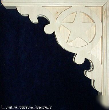 L&g's gingerbread fretwork pine texas star corbel trim