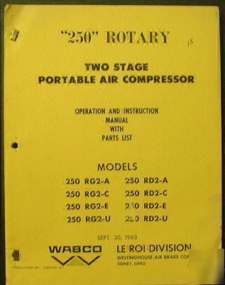 Le roi 250 rot.air comp. operation+parts manual