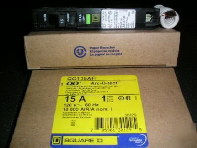  2 square d 15A QO115AFI arc fault circuit breakers