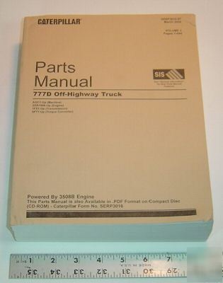 Caterpillar parts book: 777D off hwy truck- vol. 1 