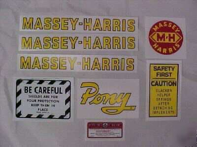 Massey harris tractor pony decals