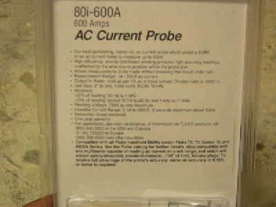 New fluke 80I-600A clamp meter 600A ac (2000A max)