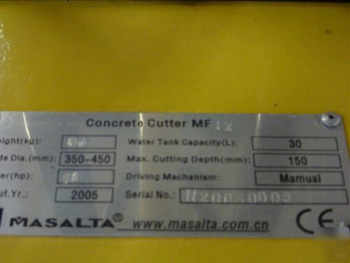New masalta 5.5 ohv walk-behind concrete saw 14