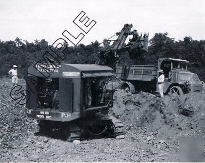 P&h 600 shovel, mack ac dump 1928 8X10 photo, cuba hwy