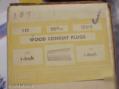 1 inch wood conduit plugs, 1 box of 50 plugs