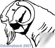 Head of boer goat decal boar original design one color