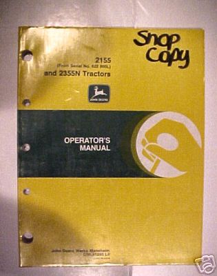 John deere 2155 & 2355N tractor operator's manual