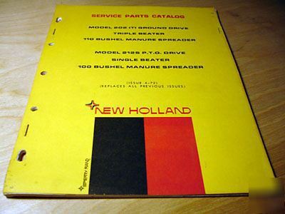 New holland 202 212S manure spreader parts manual nh