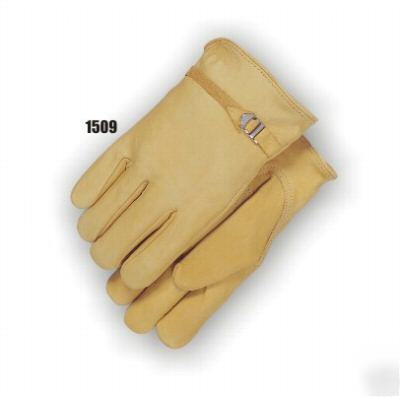 Premium leather work gloves large 3 pairs big man 
