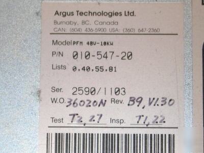 Argus technologies rectifier full system slightly used