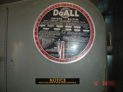 Doall do all band saw 