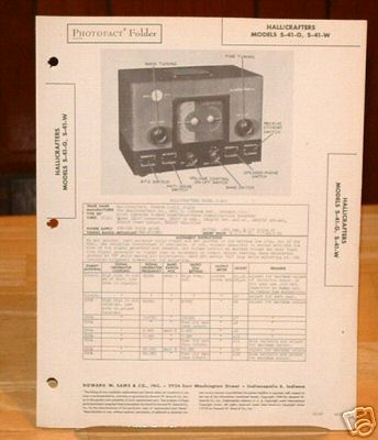 Hallicrafters s-41G & s-41W orig serv manual / ex