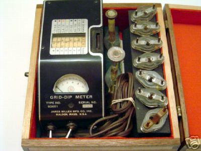 James millen 90651 grid dip meter with case & 9 coils